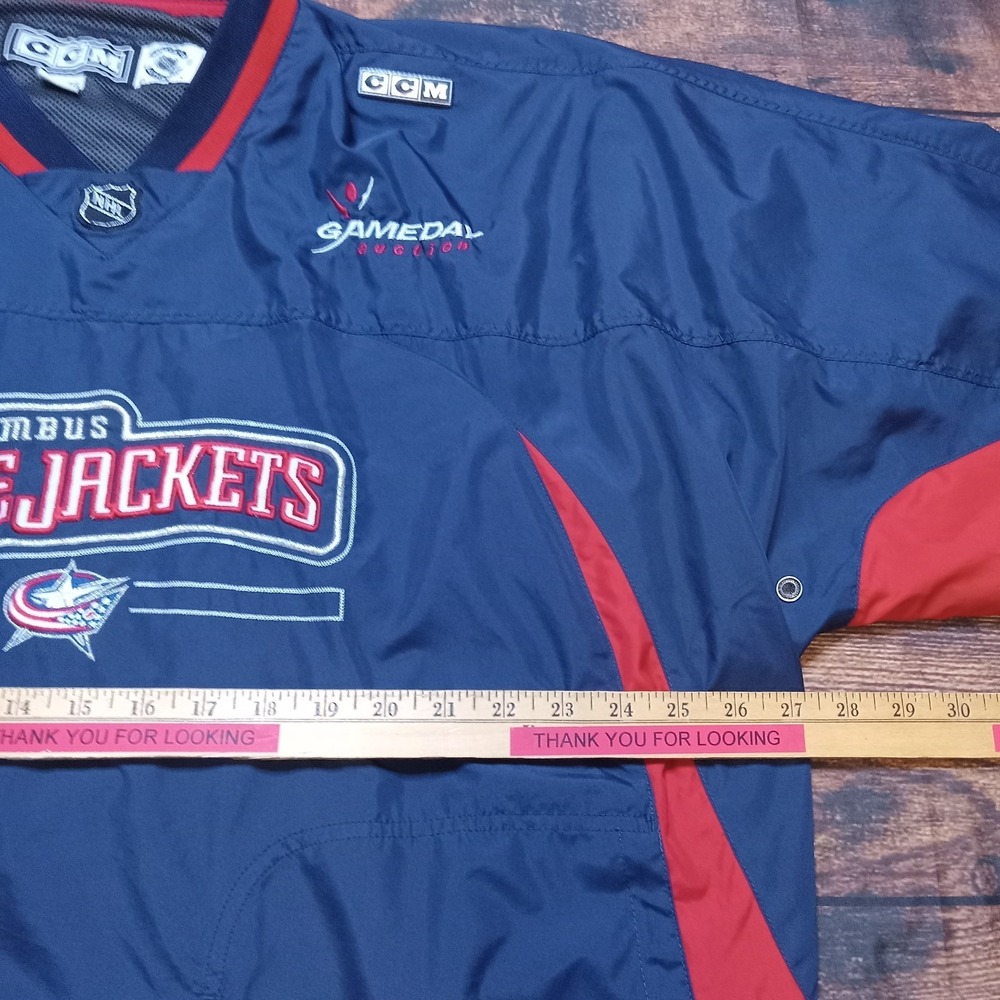 CCM Columbus Blue Jackets Long Sleeve Pullover Windbreaker Men's XL - Picture 7 of 8